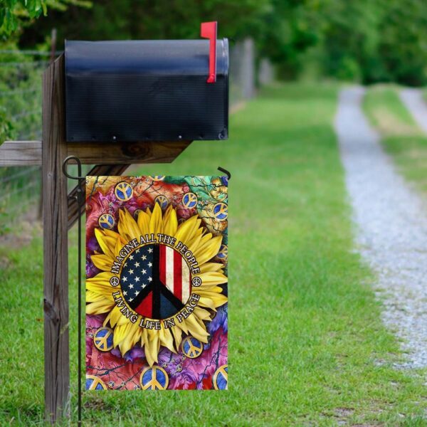 American Sunflower Peace Flag: Imagine All The People - Image 9