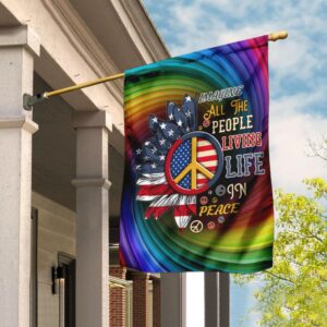 Hippie Peace Flag: Imagine All The People (QNK302F)