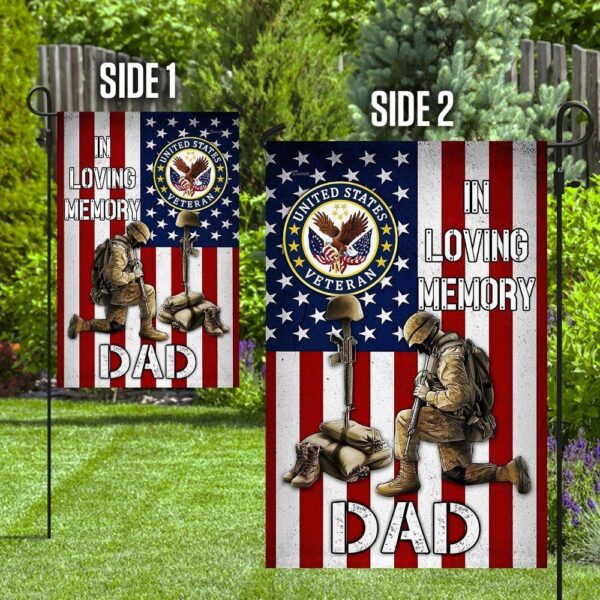 In Loving Memory: Veteran Dad Garden Flag - Image 3