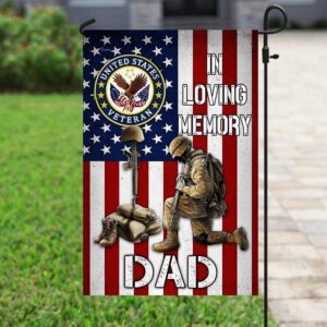 In Loving Memory: Veteran Dad Garden Flag
