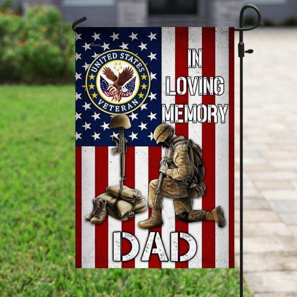 In Loving Memory: Veteran Dad Garden Flag
