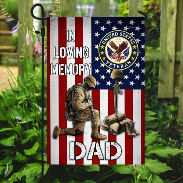In Loving Memory: Veteran Dad Garden Flag - Image 2