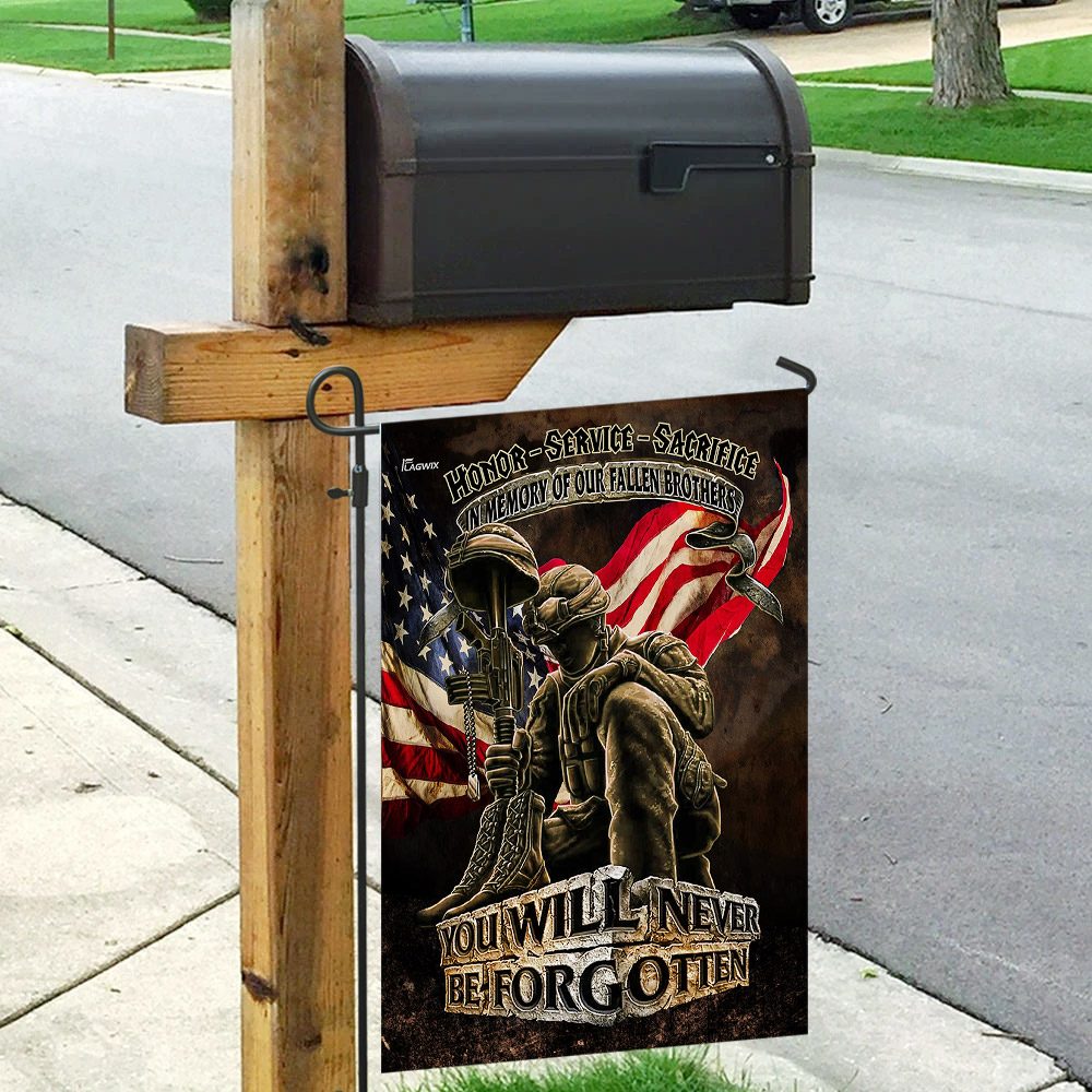 Never Forgotten: American Flag Memorial for Fallen Veterans - Image 9