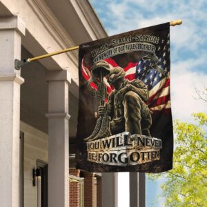 Never Forgotten: American Flag Memorial for Fallen Veterans