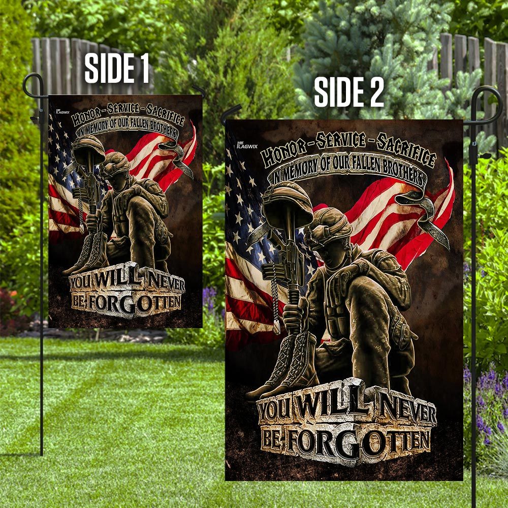 Never Forgotten: American Flag Memorial for Fallen Veterans - Image 10