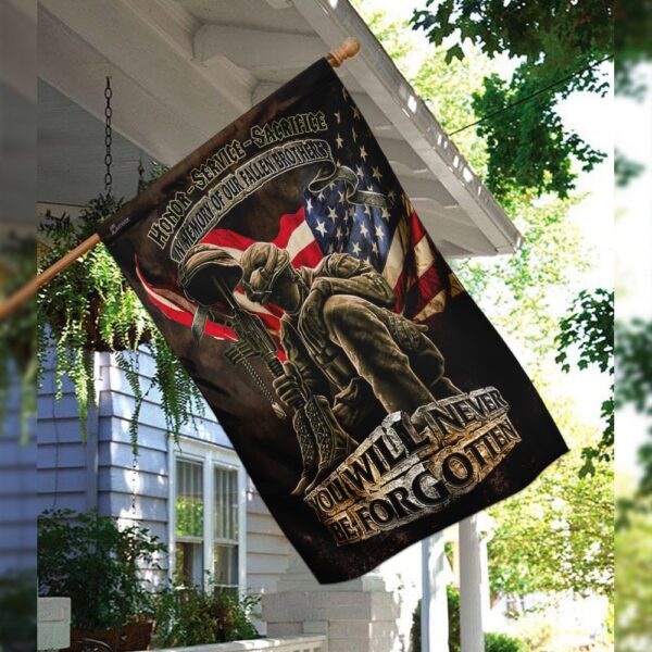 Never Forgotten: American Flag Memorial for Fallen Veterans - Image 3