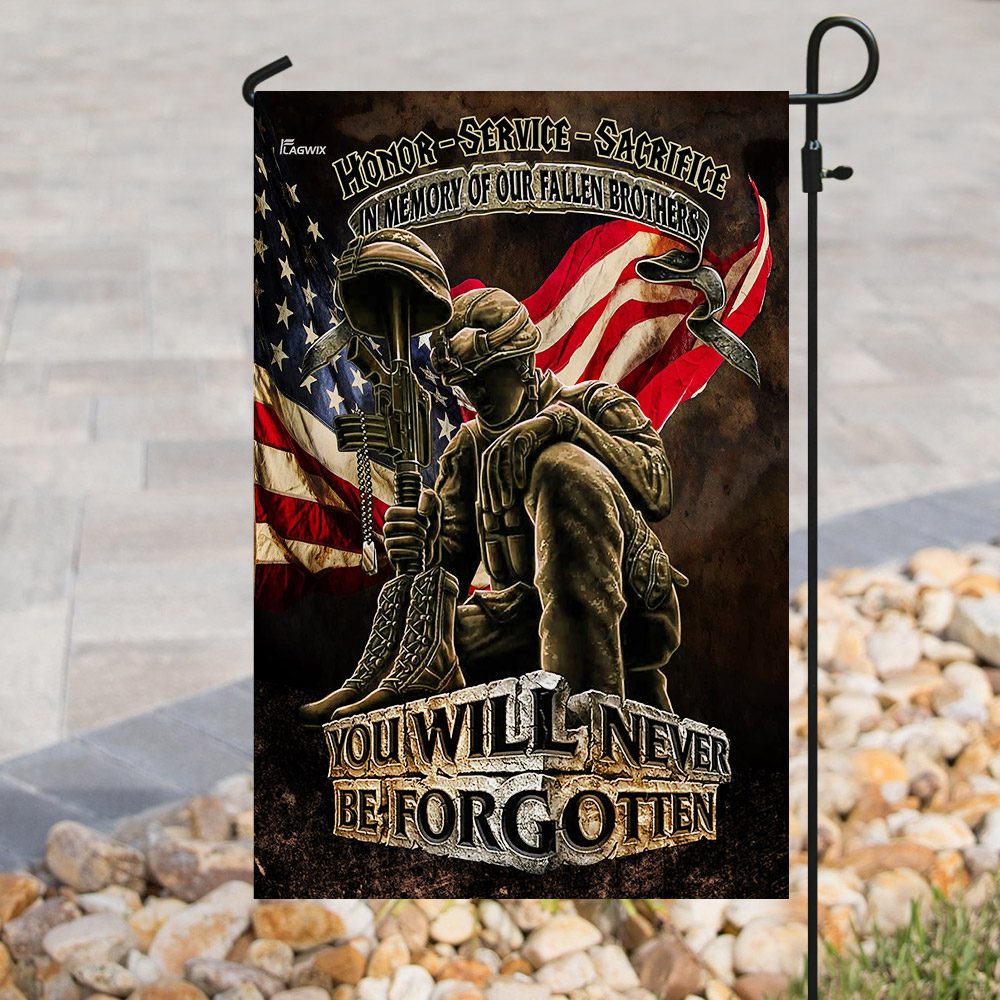 Never Forgotten: American Flag Memorial for Fallen Veterans - Image 8