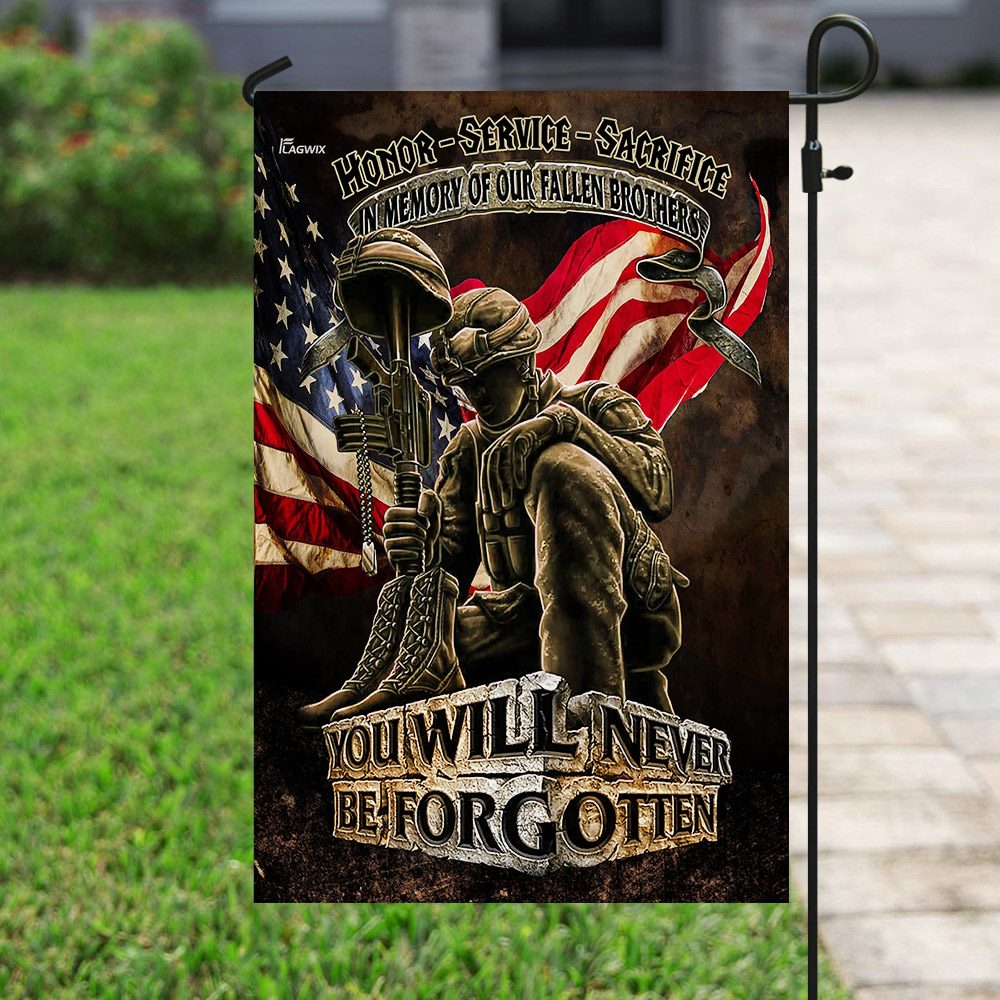 Never Forgotten: American Flag Memorial for Fallen Veterans - Image 6