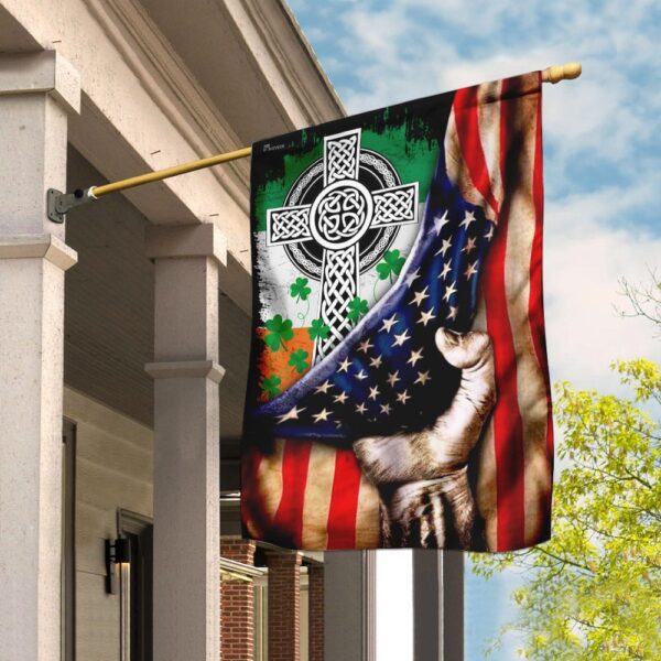Irish Celtic Knot Christian Cross Flag THN2076F1