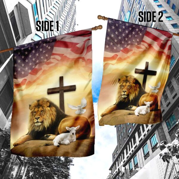 Jesus Lion Lamb Holy Spirit Flag: Christian Faith Banner - Image 3