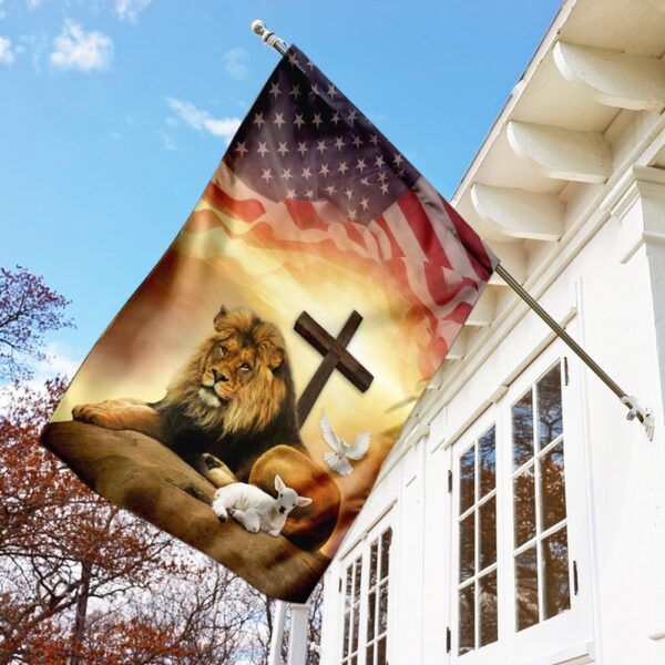 Jesus Lion Lamb Holy Spirit Flag: Christian Faith Banner - Image 4