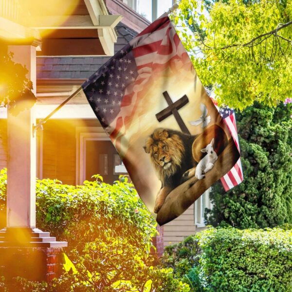 Jesus Lion Lamb Holy Spirit Flag: Christian Faith Banner - Image 5
