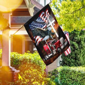 Jesus American Eagle Trucker Flag: Patriotic & Faith-Based Truck Accessory