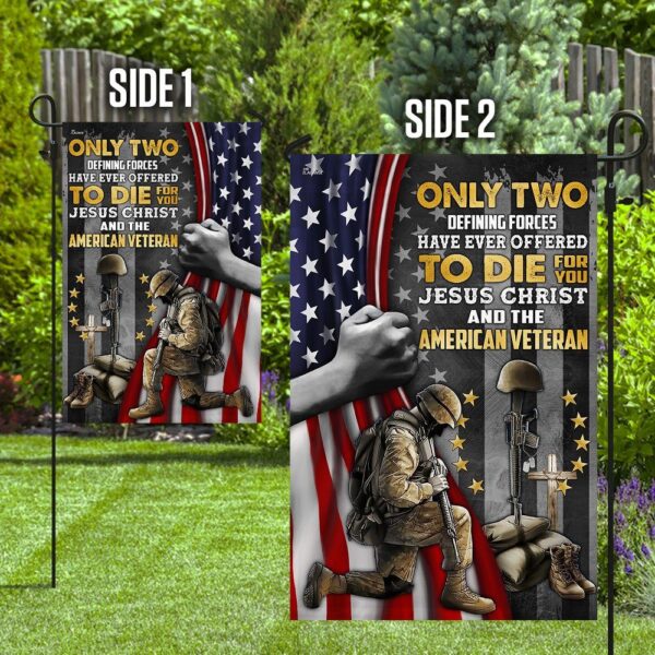 Jesus, Veteran, & American Flag Garden Decor - Image 3