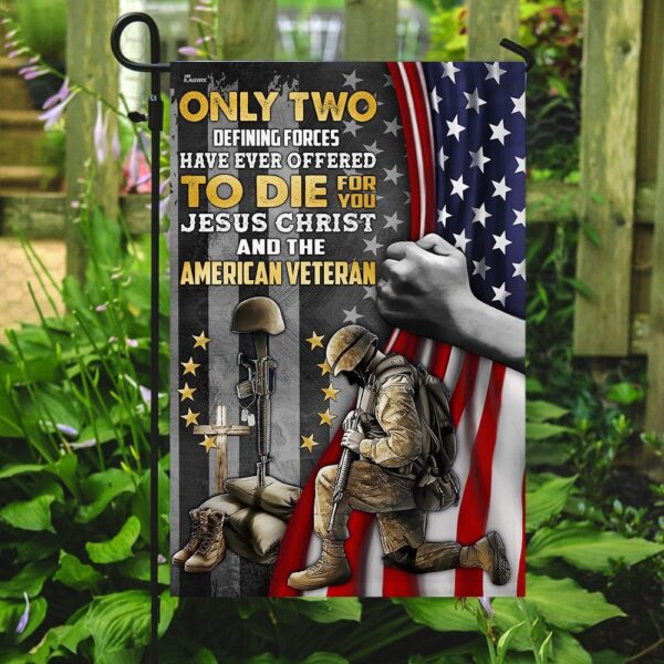 Jesus, Veteran, & American Flag Garden Decor - Image 2