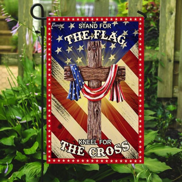 Jesus Christian. Stand For The Flag Kneel For The Cross American US Flag - Image 7