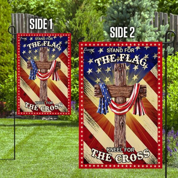 Jesus Christian. Stand For The Flag Kneel For The Cross American US Flag - Image 10