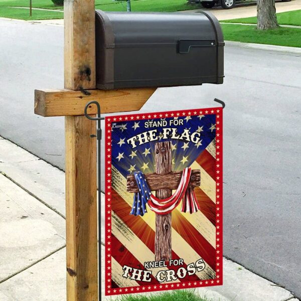 Jesus Christian. Stand For The Flag Kneel For The Cross American US Flag - Image 9