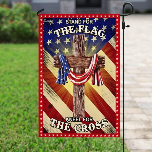 Jesus Christian. Stand For The Flag Kneel For The Cross American US Flag - Image 6