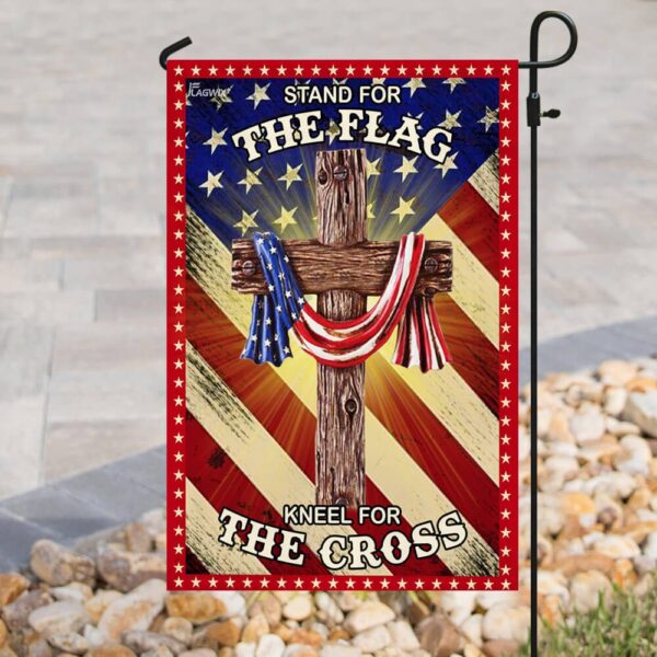 Jesus Christian. Stand For The Flag Kneel For The Cross American US Flag - Image 8