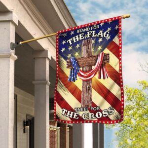 Jesus Christian. Stand For The Flag Kneel For The Cross American US Flag