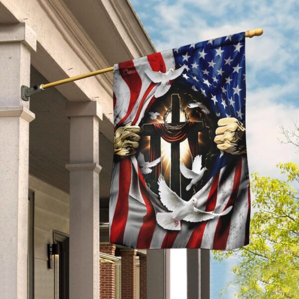 Patriotic Jesus Cross: American Flag Christian Jewelry