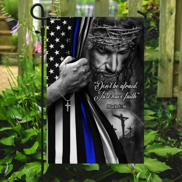 Thin Blue Line Jesus Flag: Christian Police Support TRL165F - Image 7