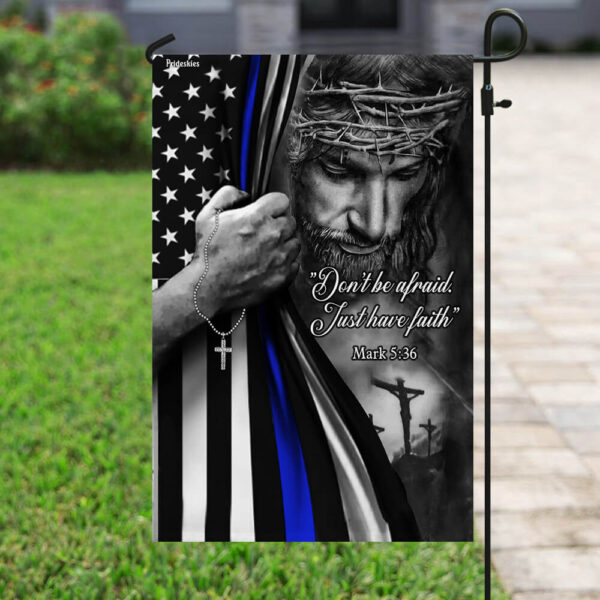 Thin Blue Line Jesus Flag: Christian Police Support TRL165F - Image 6