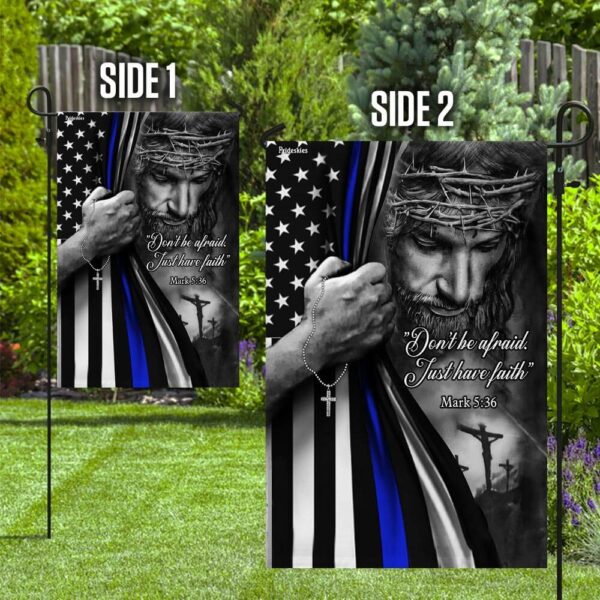 Thin Blue Line Jesus Flag: Christian Police Support TRL165F - Image 10