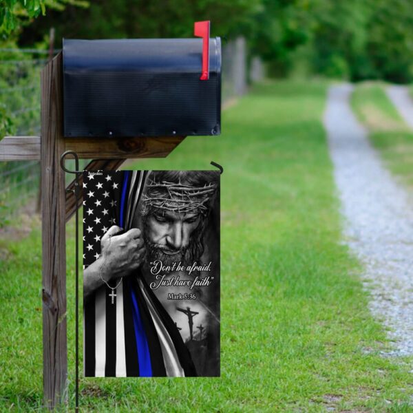 Thin Blue Line Jesus Flag: Christian Police Support TRL165F - Image 9