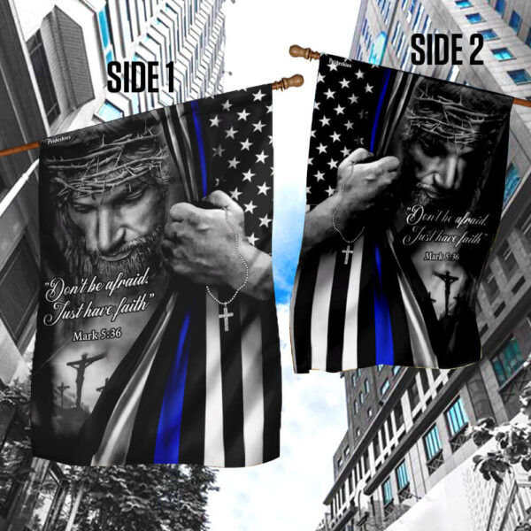Thin Blue Line Jesus Flag: Christian Police Support TRL165F - Image 5