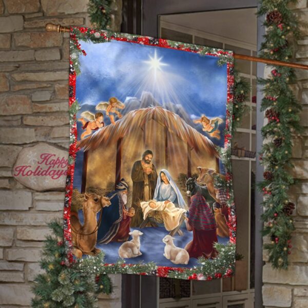 Jesus Flag "O Holy Night" - ANT296F: Christian Christmas Decor - Image 2