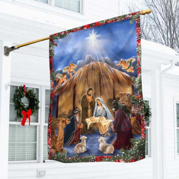 Jesus Flag "O Holy Night" - ANT296F: Christian Christmas Decor
