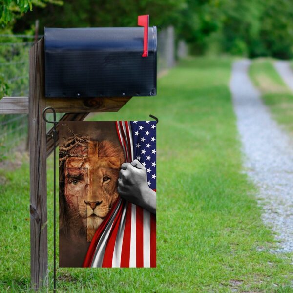 Jesus Is Risen Lion American Flag Apparel - Image 9