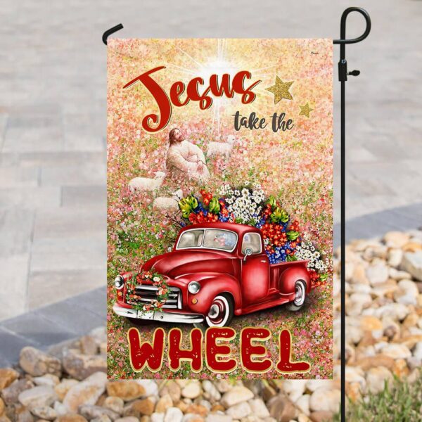 Jesus Take the Wheel Flag: PSL208F Christian Car Flag - Image 3