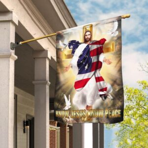 Christian Cross Flag: Find Peace with Jesus (THB2223F)