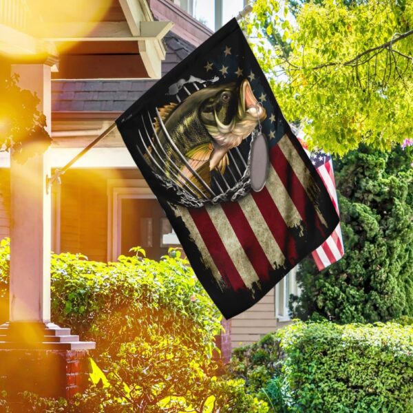 American Bass Fishing Flag: Largemouth Bass US Flag