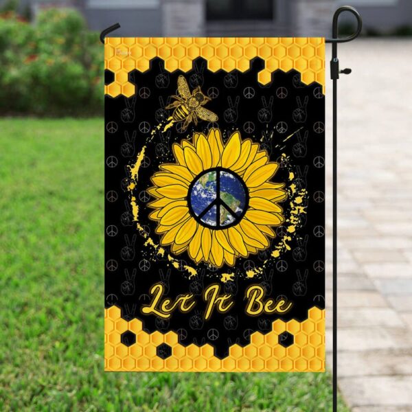 Let It Be Hippie Flag: Peace Sign Banner QLP22F - Image 6