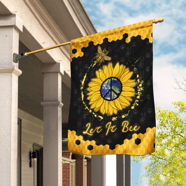 Let It Be Hippie Flag: Peace Sign Banner QLP22F