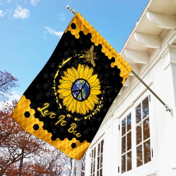Let It Be Hippie Flag: Peace Sign Banner QLP22F - Image 2
