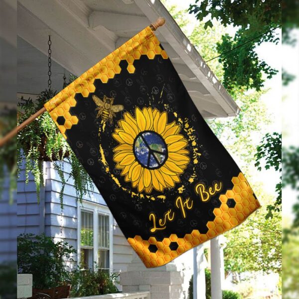 Let It Be Hippie Flag: Peace Sign Banner QLP22F - Image 3