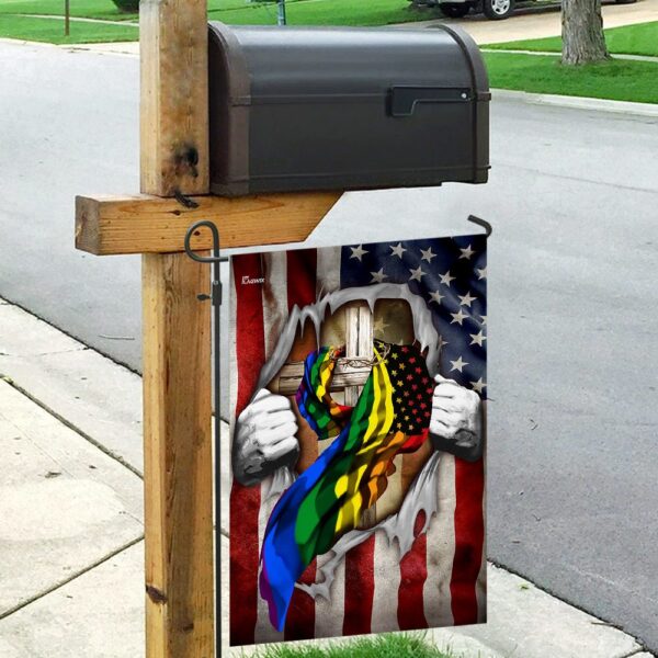 LGBT Christian Pride Cross US Flag: THN2066F1 - Image 9