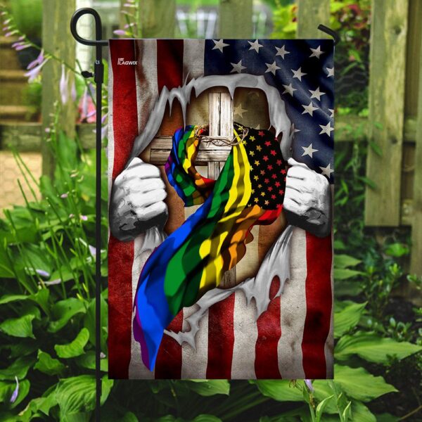 LGBT Christian Pride Cross US Flag: THN2066F1 - Image 7