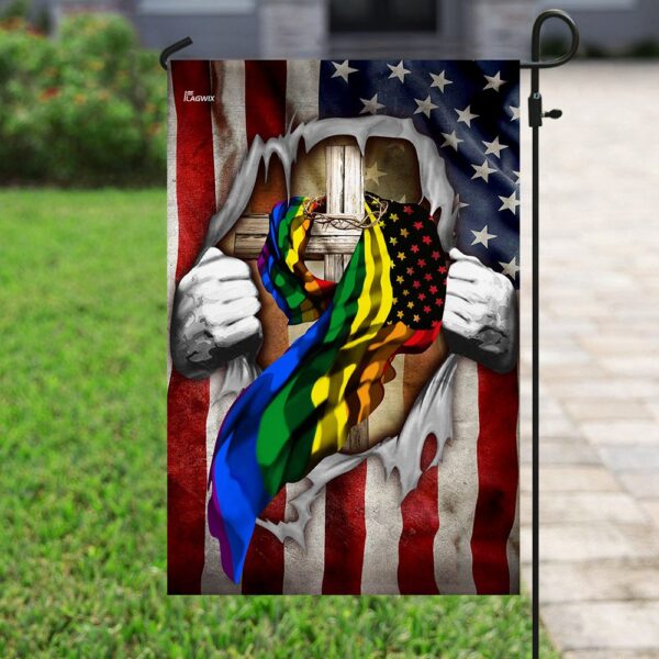 LGBT Christian Pride Cross US Flag: THN2066F1 - Image 6