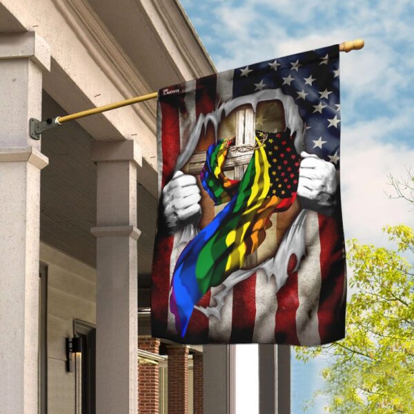 LGBT Christian Pride Cross US Flag: THN2066F1