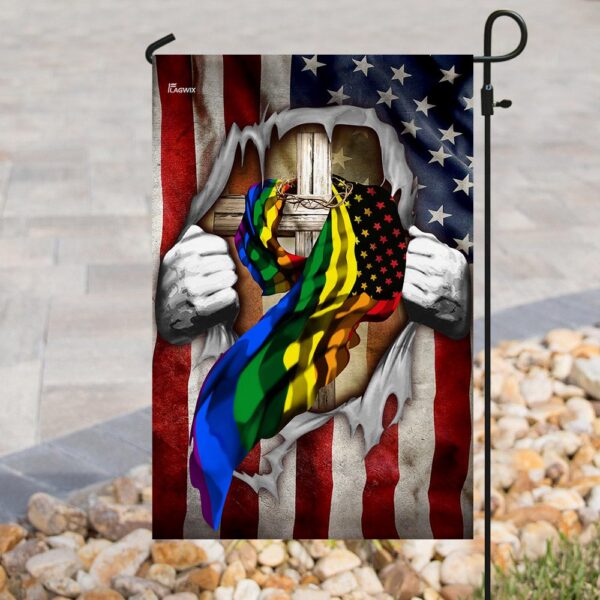 LGBT Christian Pride Cross US Flag: THN2066F1 - Image 8