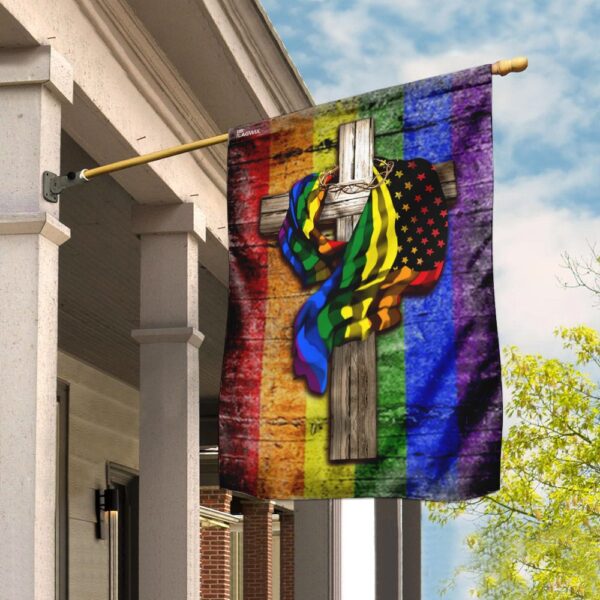 LGBT Christian Cross Flag: Pride & Faith THN2066F
