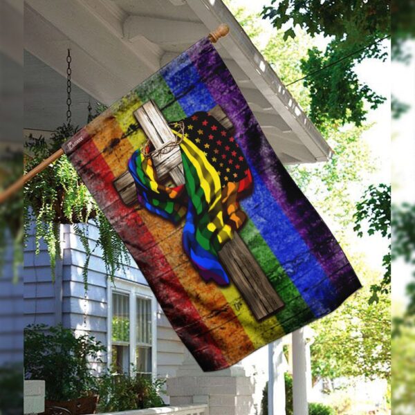 LGBT Christian Cross Flag: Pride & Faith THN2066F - Image 3