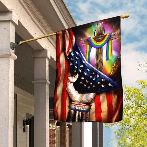 LGBT Pride Christian Cross Flag THB2230F