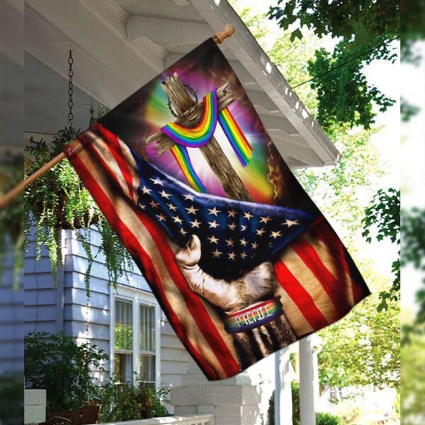 LGBT Pride Christian Cross Flag THB2230F - Image 3